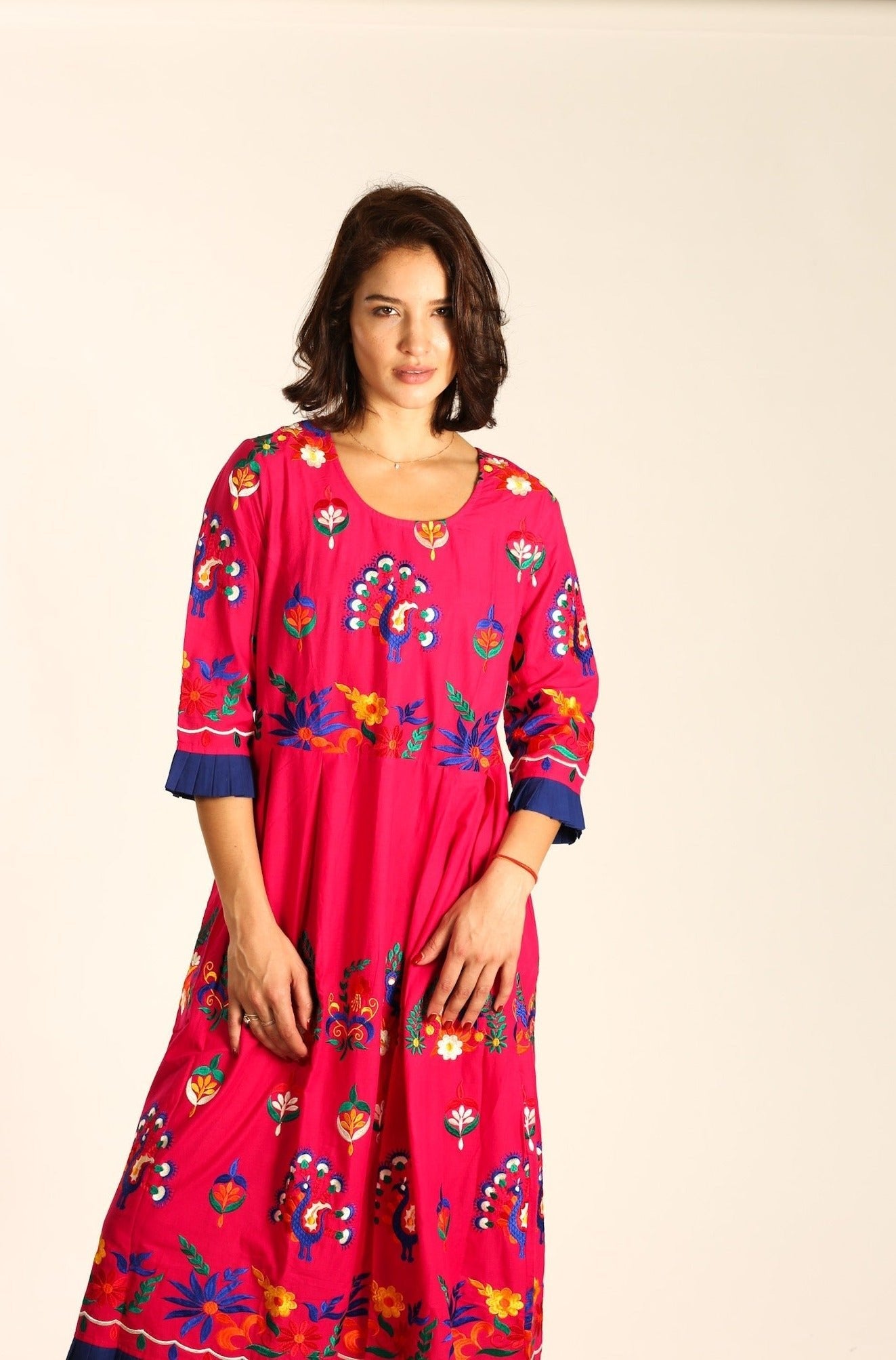 COTTON EMBROIDERED DRESS NELI - sustainably made MOMO NEW YORK sustainable clothing, dress slow fashion