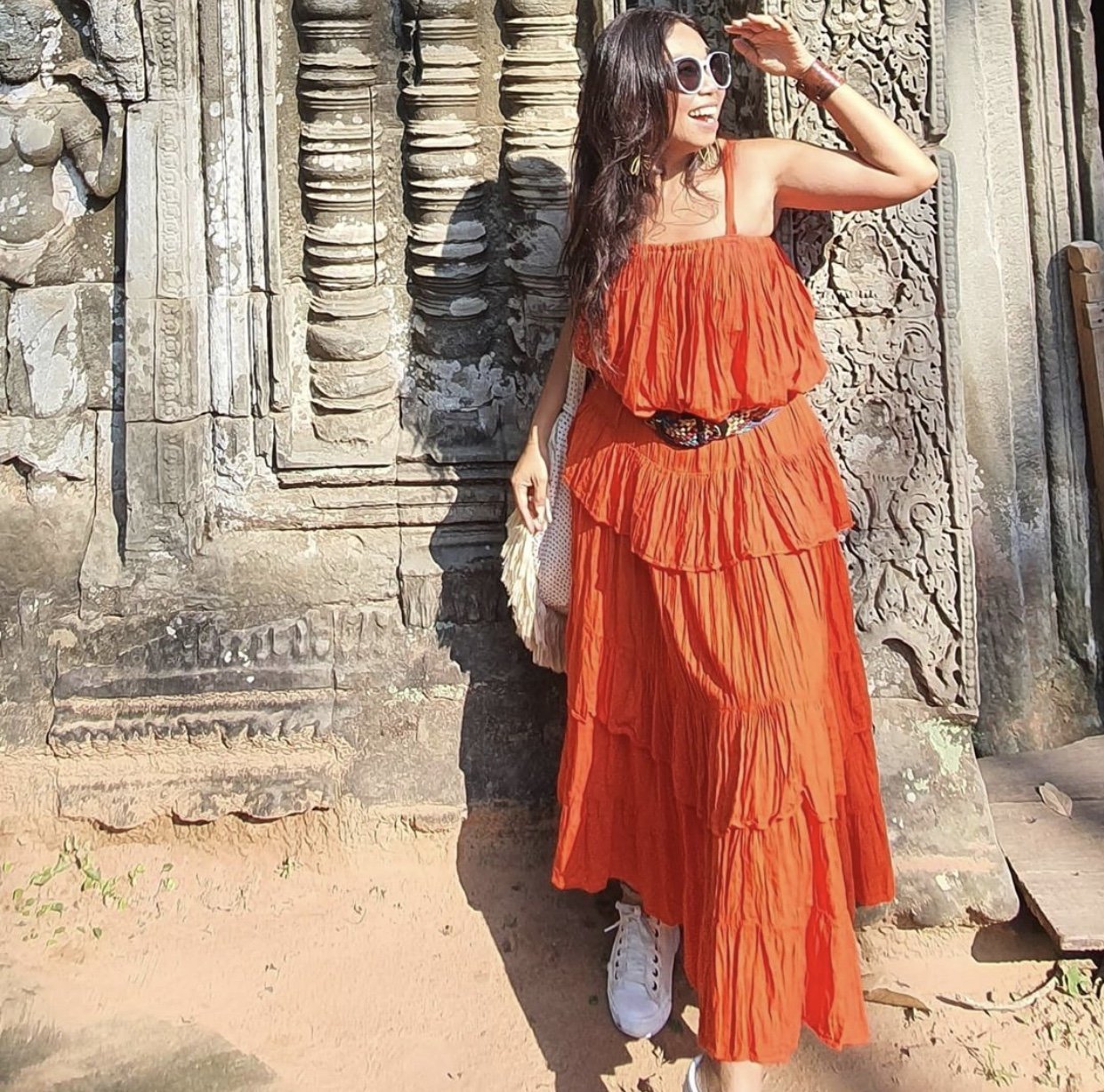 COTTON LAYERED DRESS SUNIKA MOMO NEW YORK