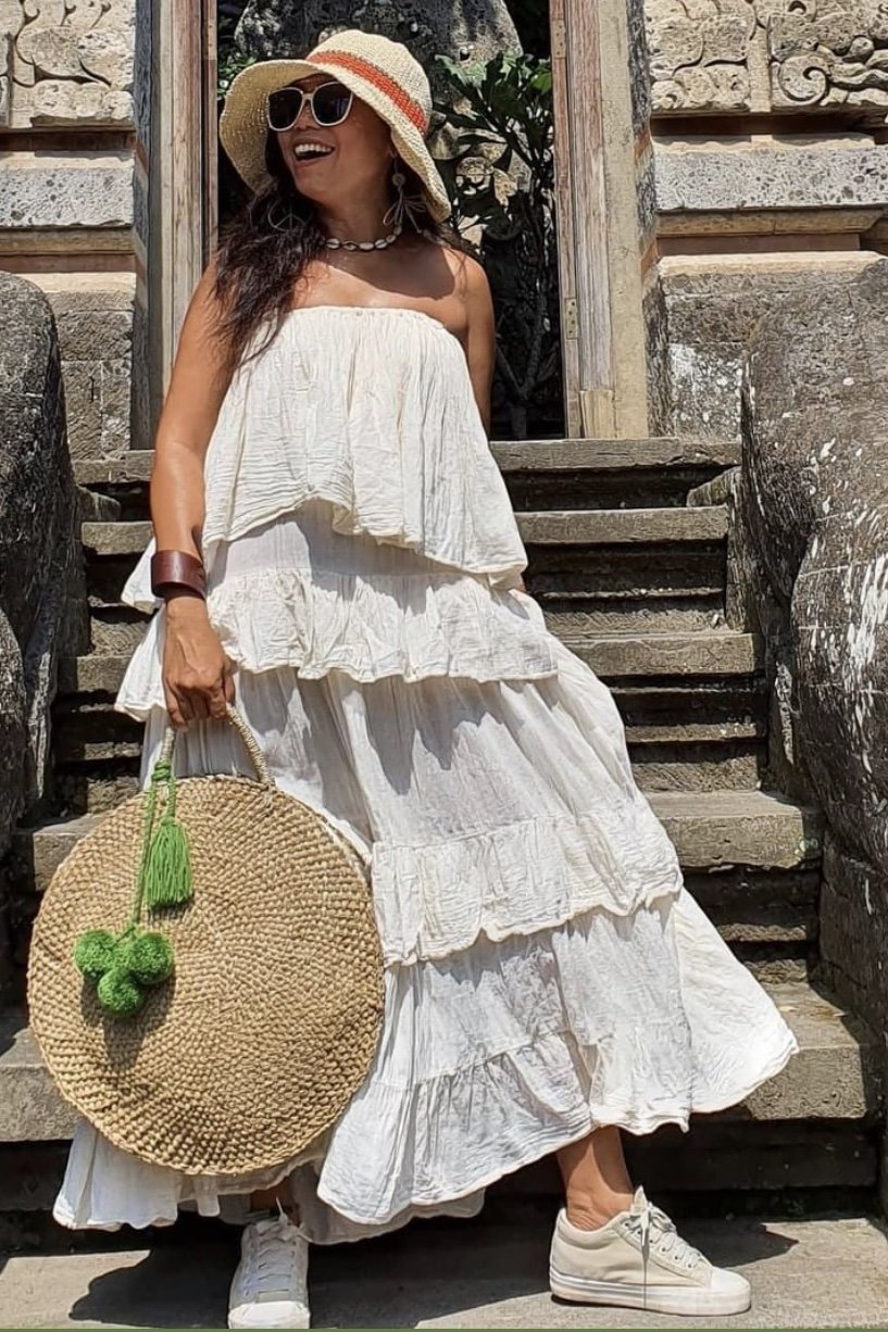 COTTON LAYERED DRESS SUNIKA MOMO NEW YORK