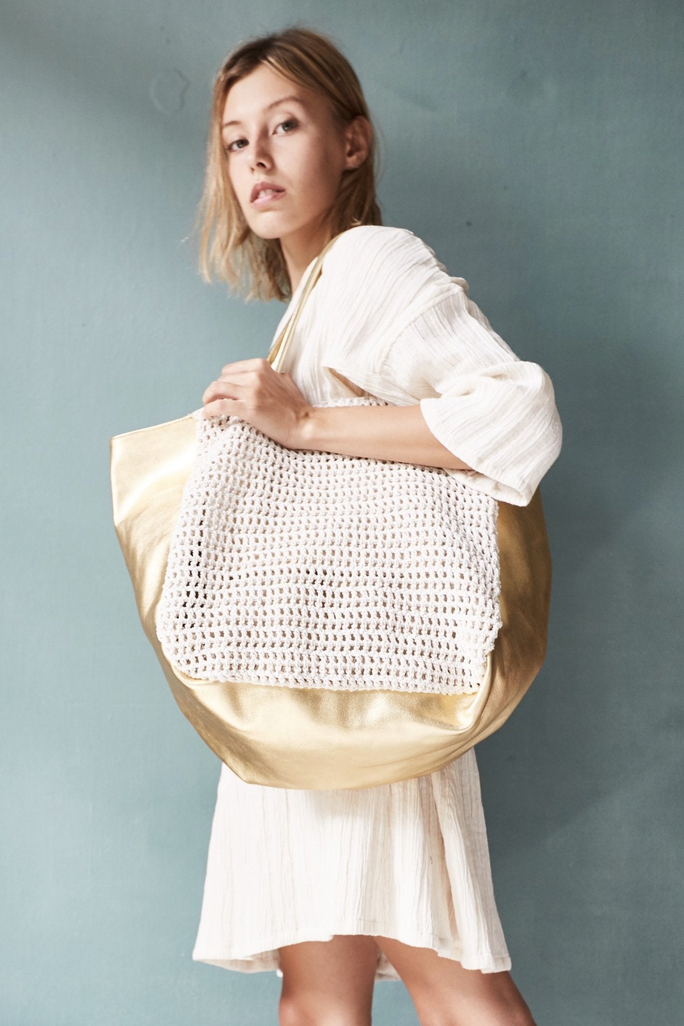 CROCHET ACE BAG - Red/White MOMO NEW YORK