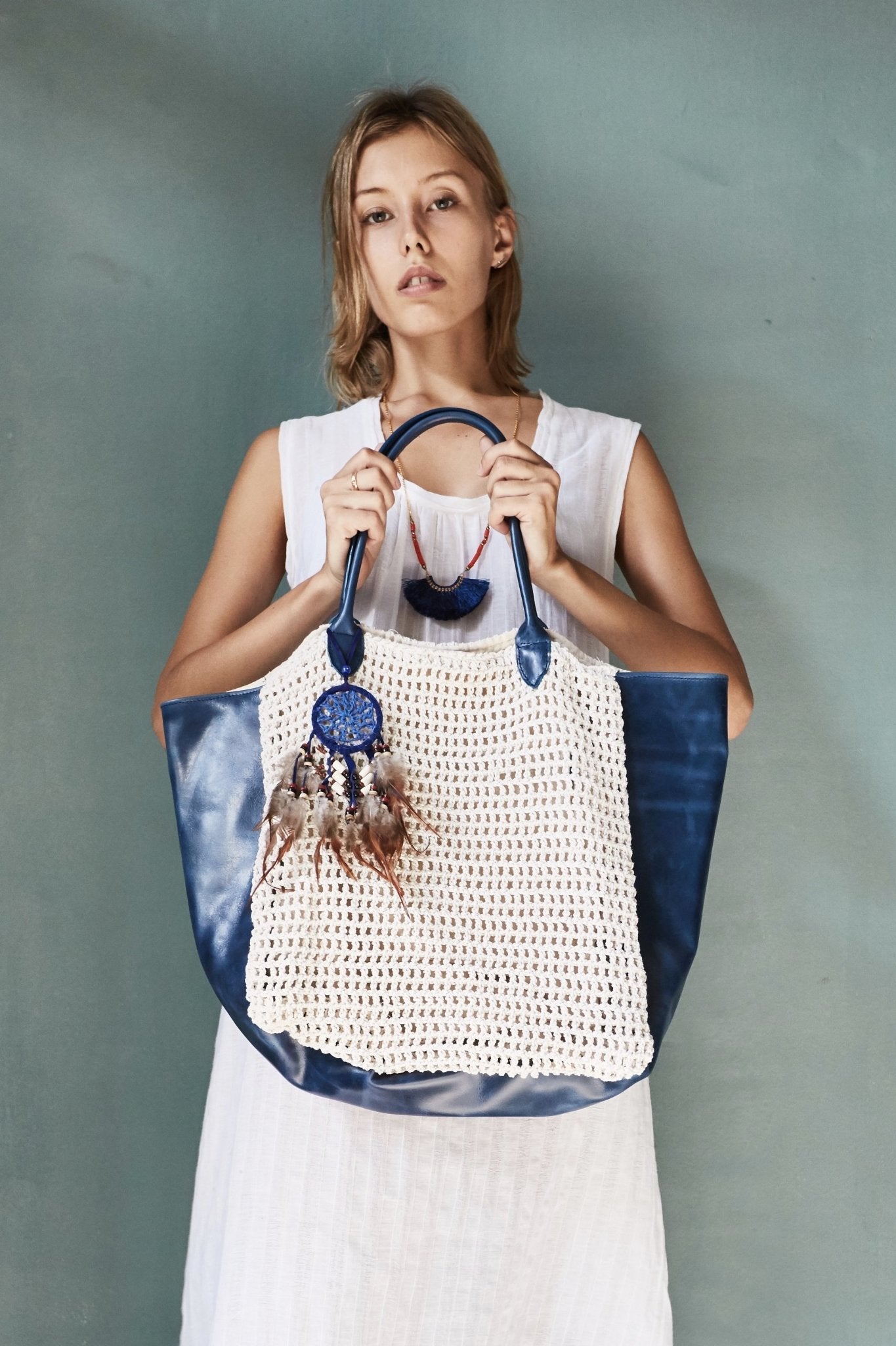 CROCHET ACE BAG - Red/White MOMO NEW YORK
