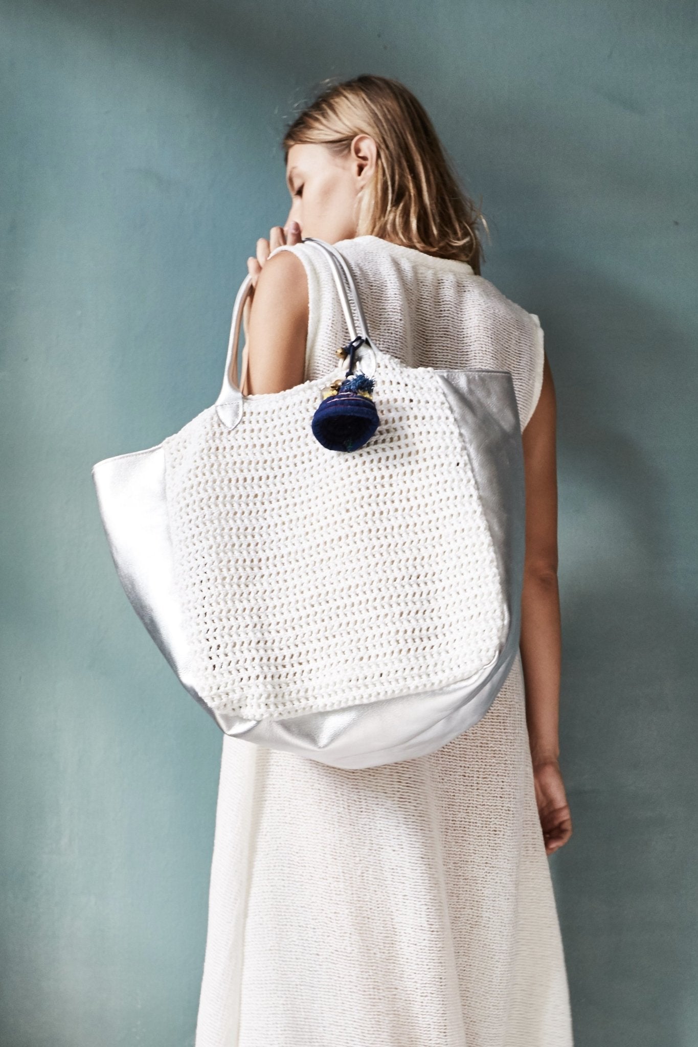 CROCHET ACE BAG - Red/White MOMO NEW YORK
