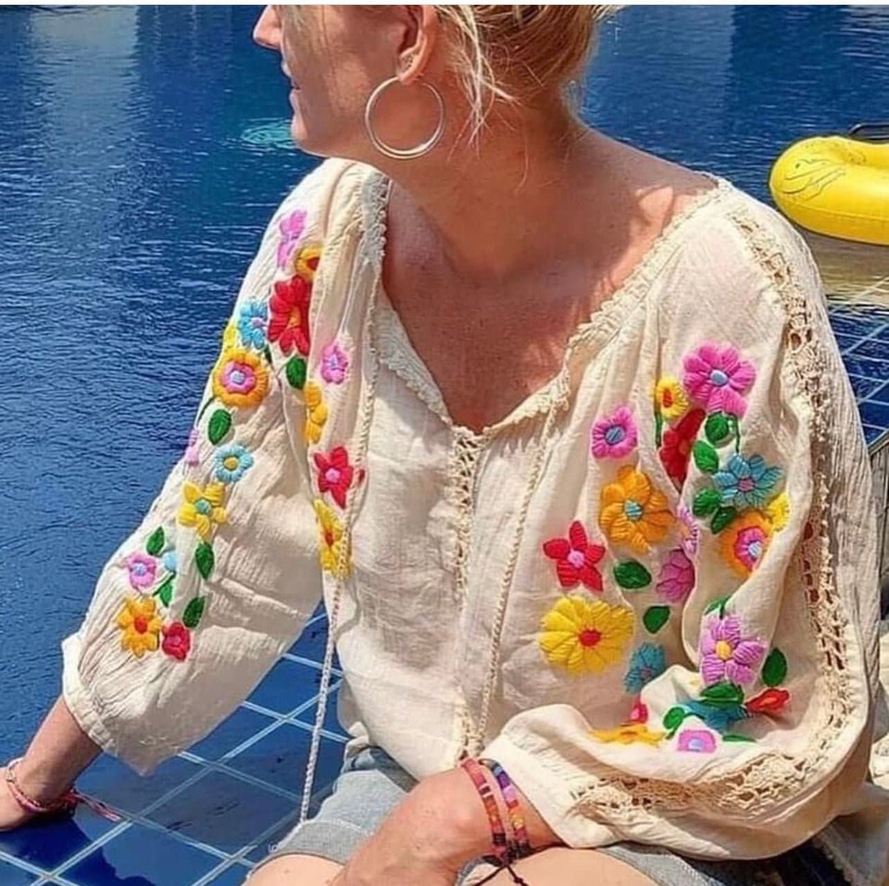 EMBROIDERED COTTON TOP OSCAR - sustainably made MOMO NEW YORK sustainable clothing, resort2023 slow fashion