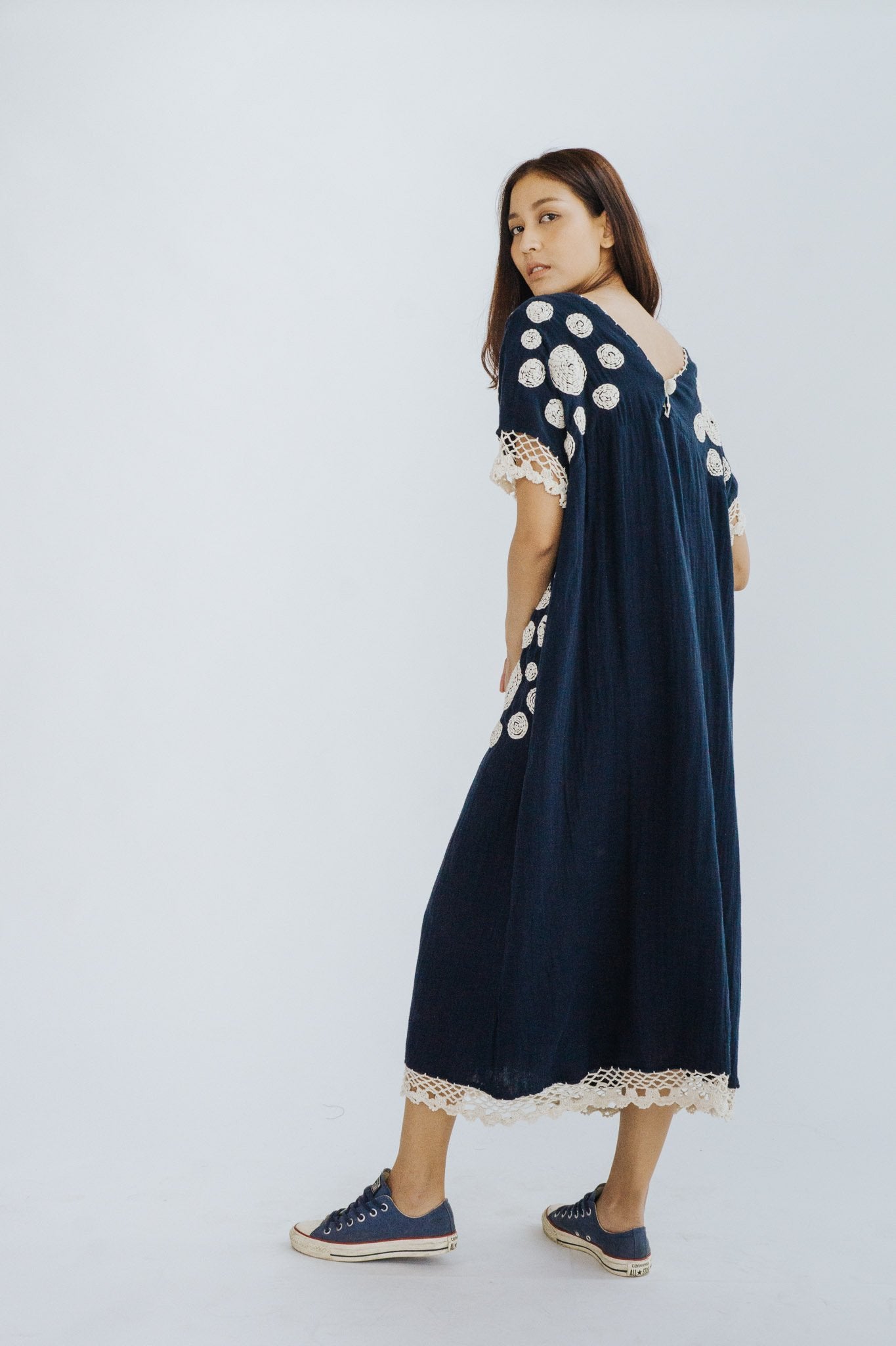 EMBROIDERED CROCHET KAFTAN BAMI MOMO NEW YORK