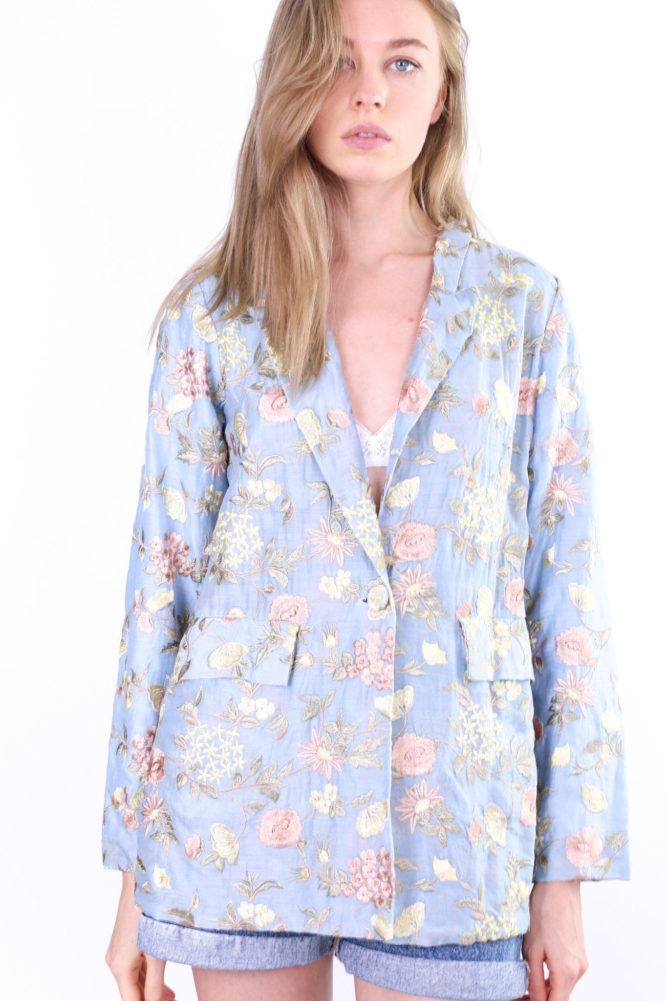 EMBROIDERED SUMMER BLAZER JACKET VALENTINA MOMO NEW YORK