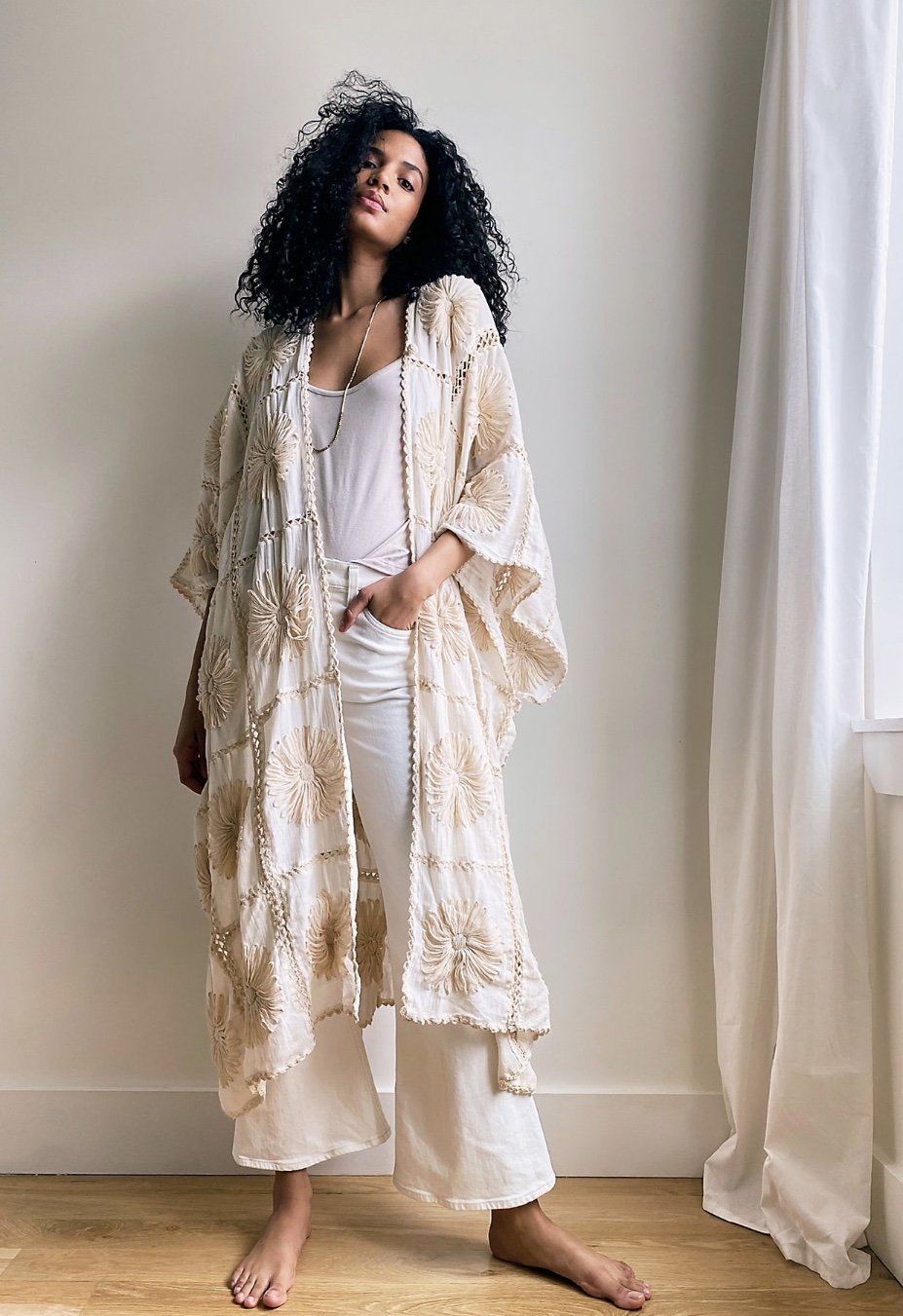 FLORA CROCHET KIMONO DUSTER MOMO NEW YORK