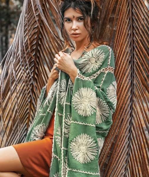 FLORA HAND CROCHET KIMONO - sustainably made MOMO NEW YORK sustainable clothing, crochet slow fashion