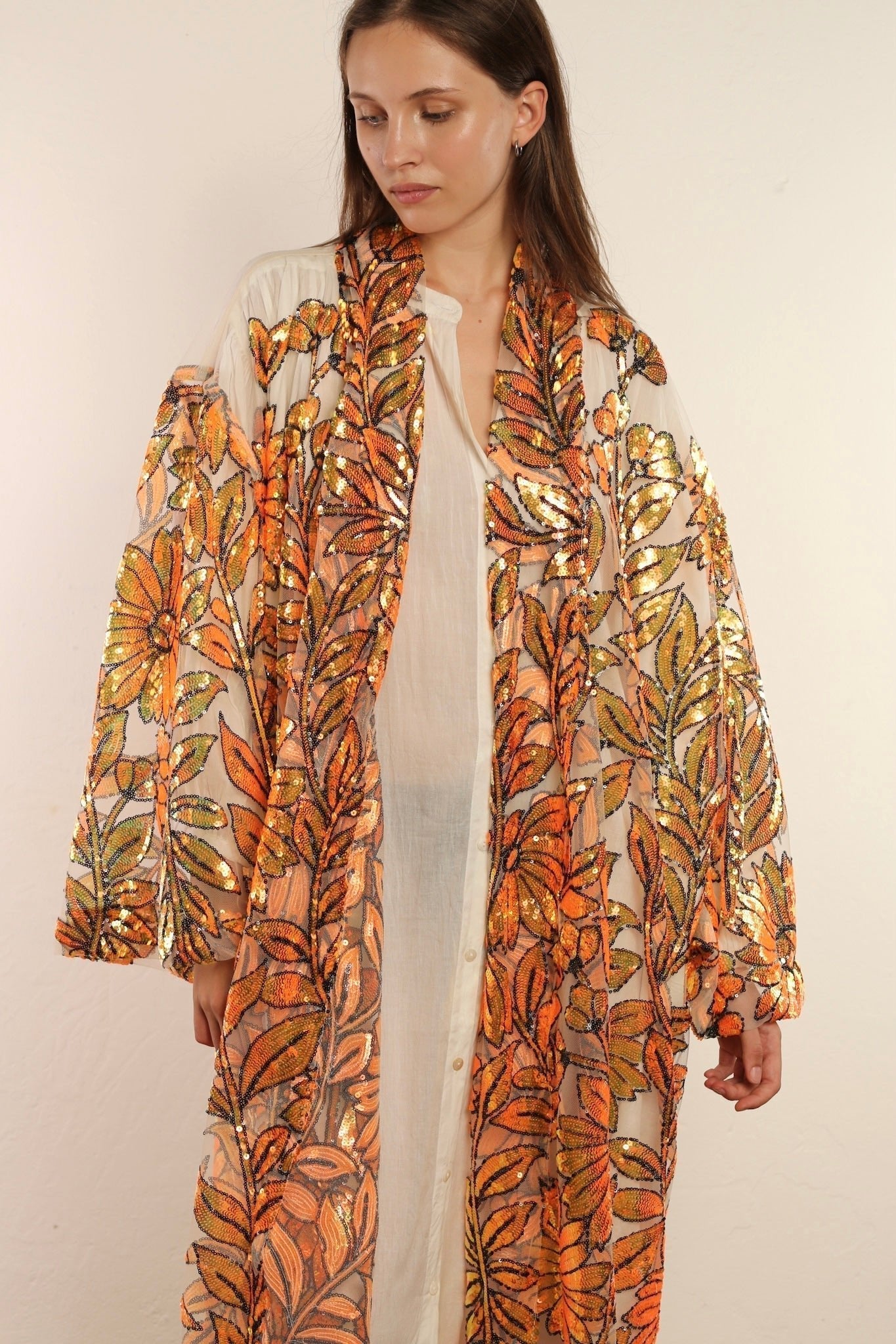 GOLD FOREST KIMONO - sustainably made MOMO NEW YORK sustainable clothing, kimono slow fashion