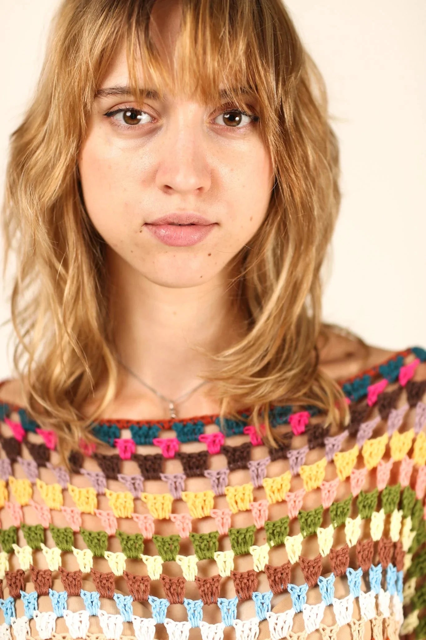 HAND CROCHET KAFTAN RAJA - sustainably made MOMO NEW YORK sustainable clothing, crochet slow fashion