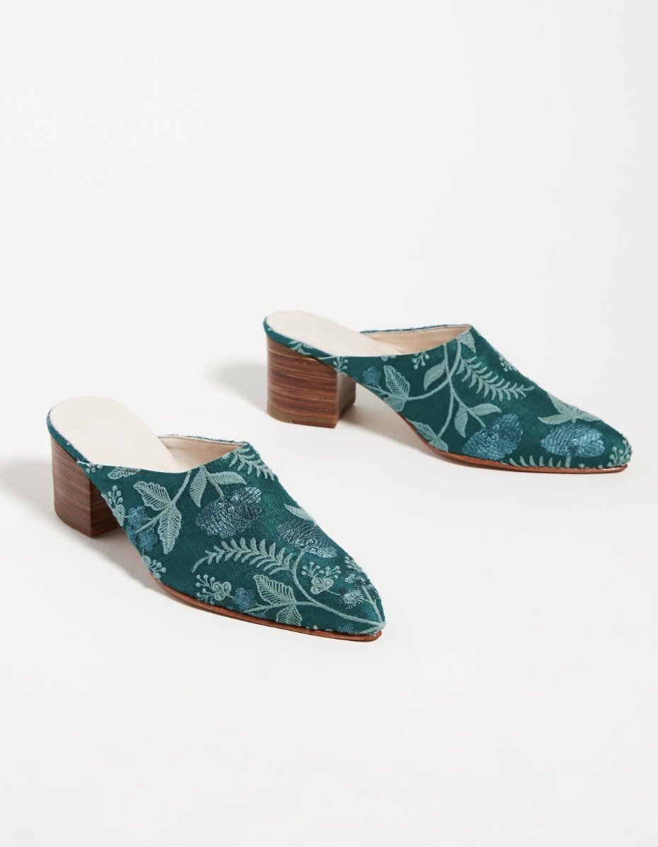 HEELED MULES X ANTHROPOLOGIE - sustainably made MOMO NEW YORK sustainable clothing, mules slow fashion
