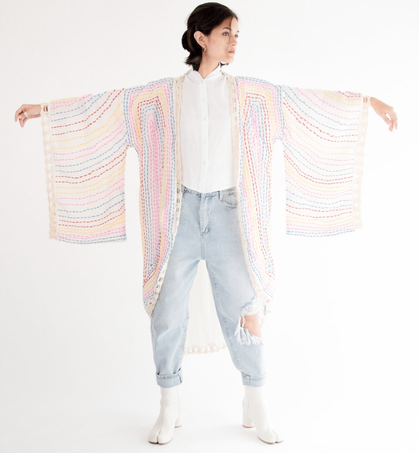 Kaftan Kimono Bila White MOMONEWYORK