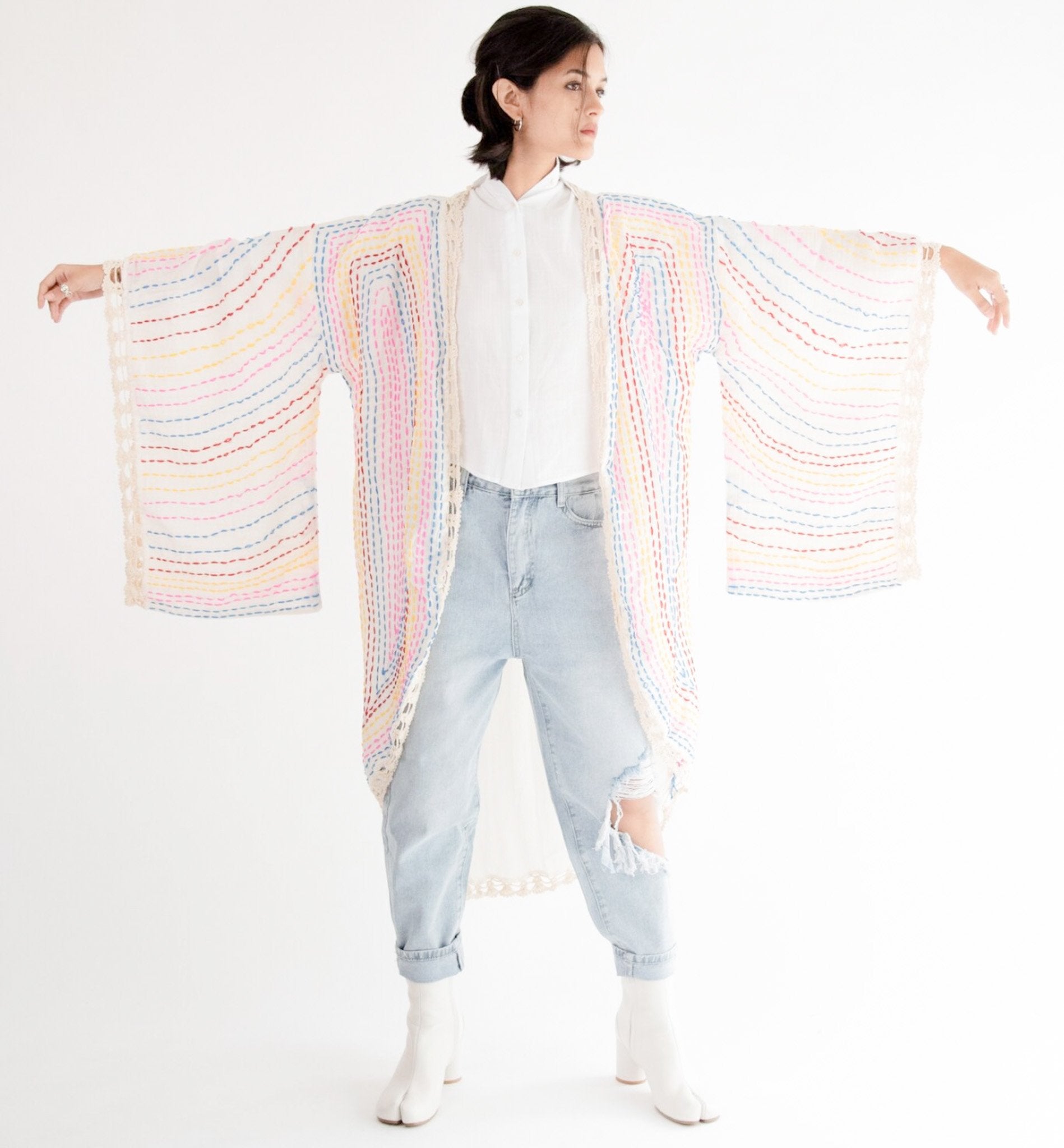 Kaftan Kimono Bila White MOMONEWYORK