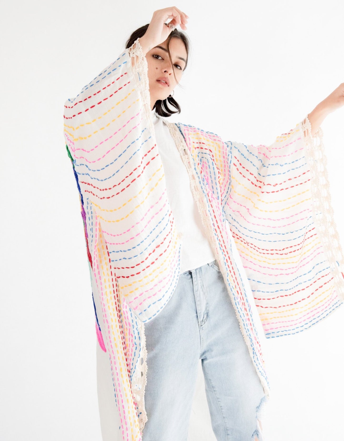 Kaftan Kimono Bila White MOMONEWYORK
