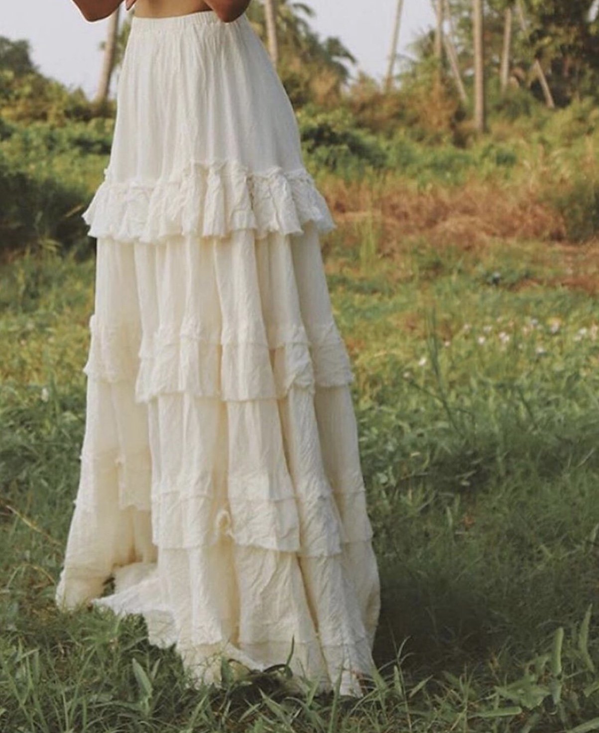 COTTON RUFFLE SKIRT PAMELA MOMO NEW YORK