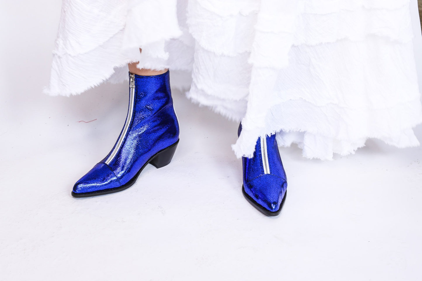 MOMONEWYORK MOMO Purple White Abba Disco Boots Anni