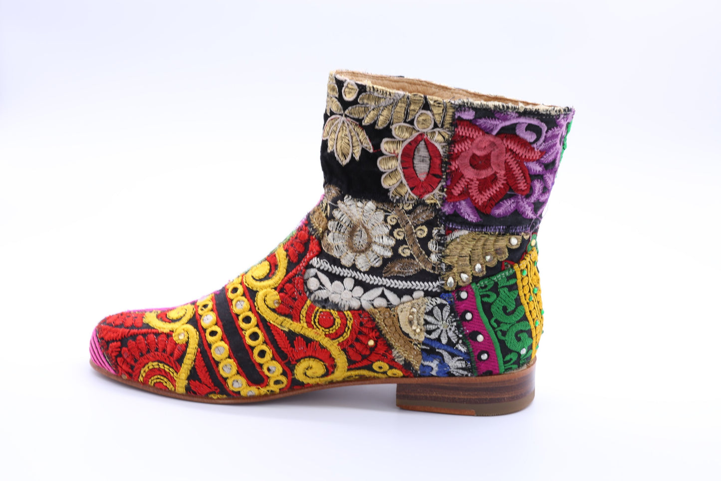Embroidered Patchwork Boots Romy