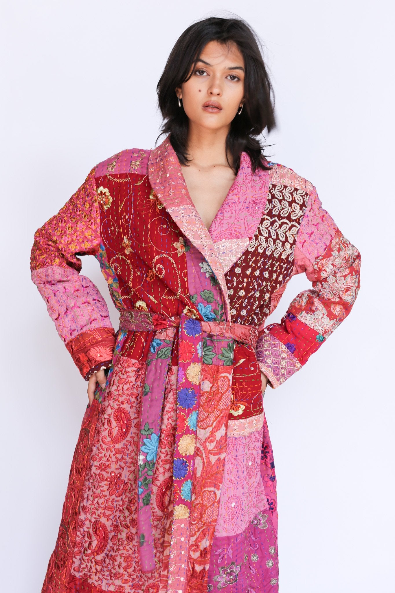 Embroidered Patchwork Robe Jacket Samira