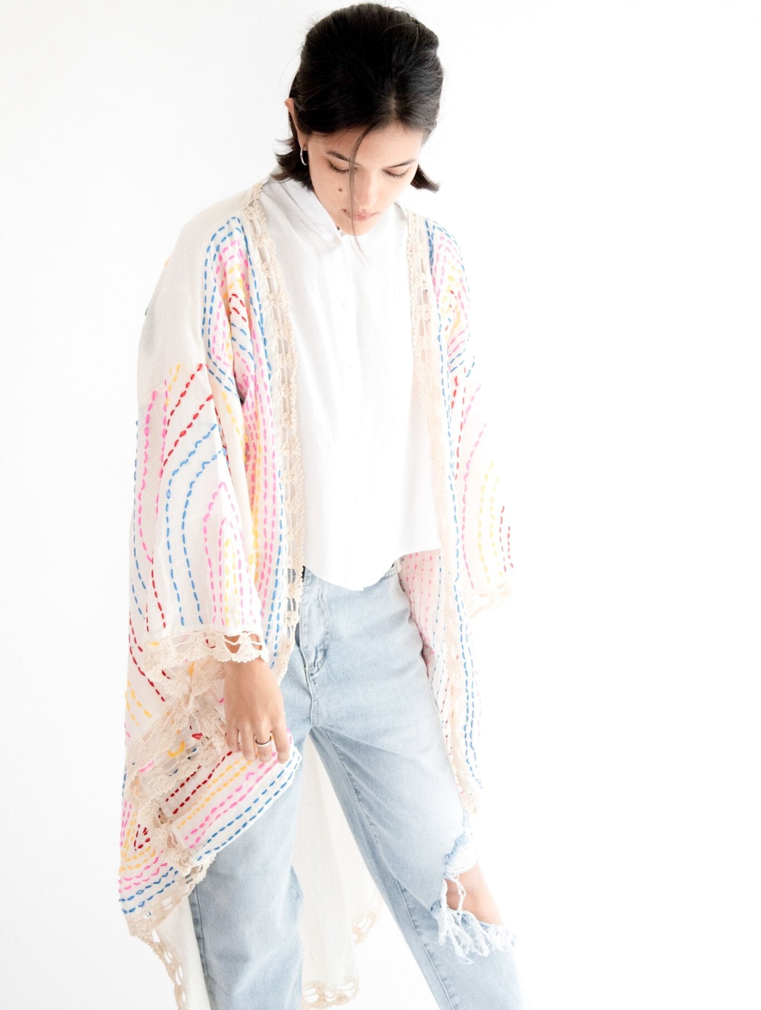 Kaftan Kimono Bila White MOMONEWYORK