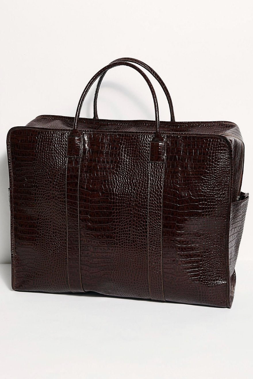MIAMI MEGA CROCODILE EMBOSSED WEEKENDER BAG MOMO NEW YORK