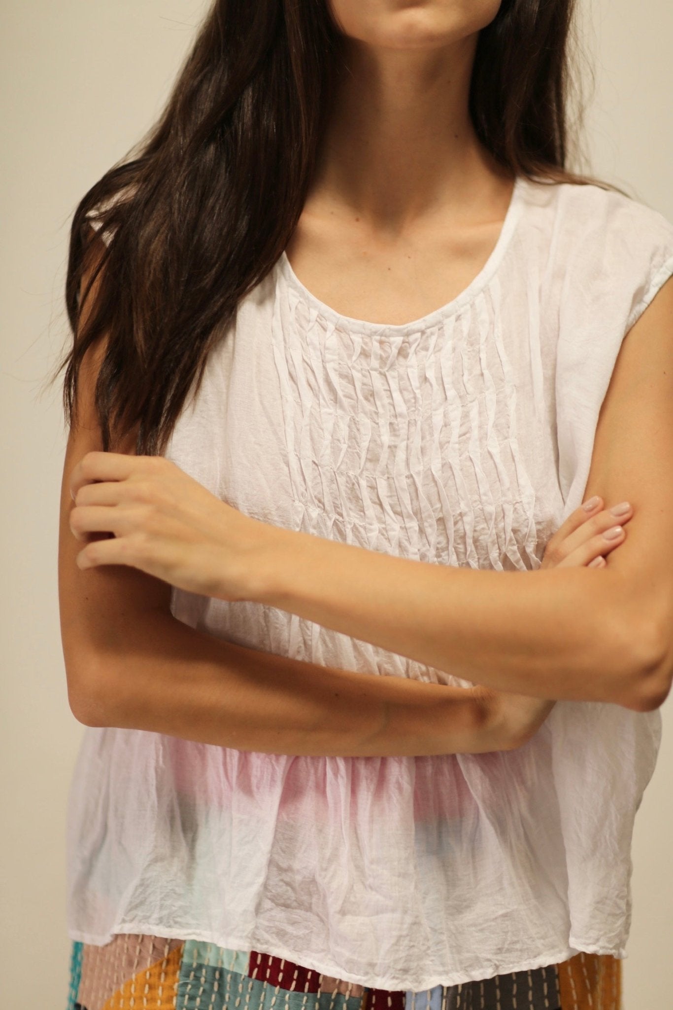 NOTUS TOP WHITE COTTON TOP - BANGKOK TAILOR CLOTHING STORE - HANDMADE CLOTHING