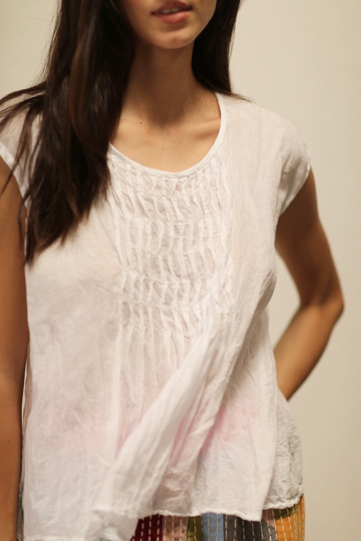 NOTUS TOP WHITE COTTON TOP - BANGKOK TAILOR CLOTHING STORE - HANDMADE CLOTHING