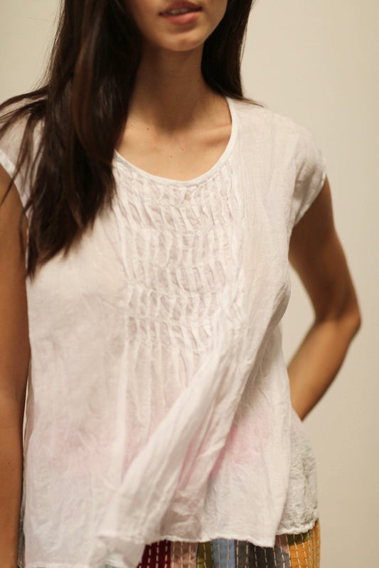 NOTUS TOP WHITE COTTON TOP - BANGKOK TAILOR CLOTHING STORE - HANDMADE CLOTHING