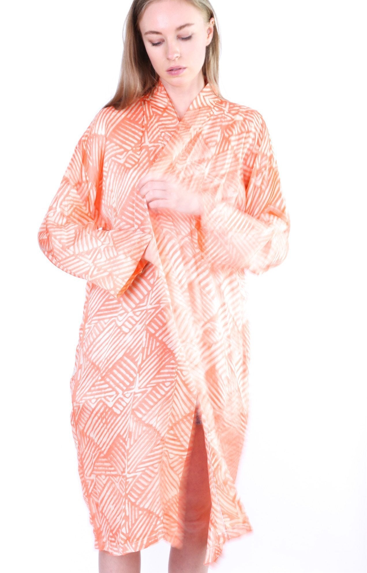 ORANGE SILK KIMONO KAFTAN CHIHIRO - MOMO NEW YORK
