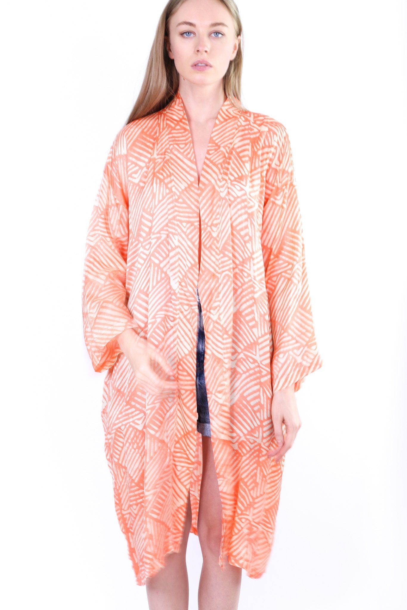 ORANGE SILK KIMONO KAFTAN CHIHIRO - MOMO NEW YORK
