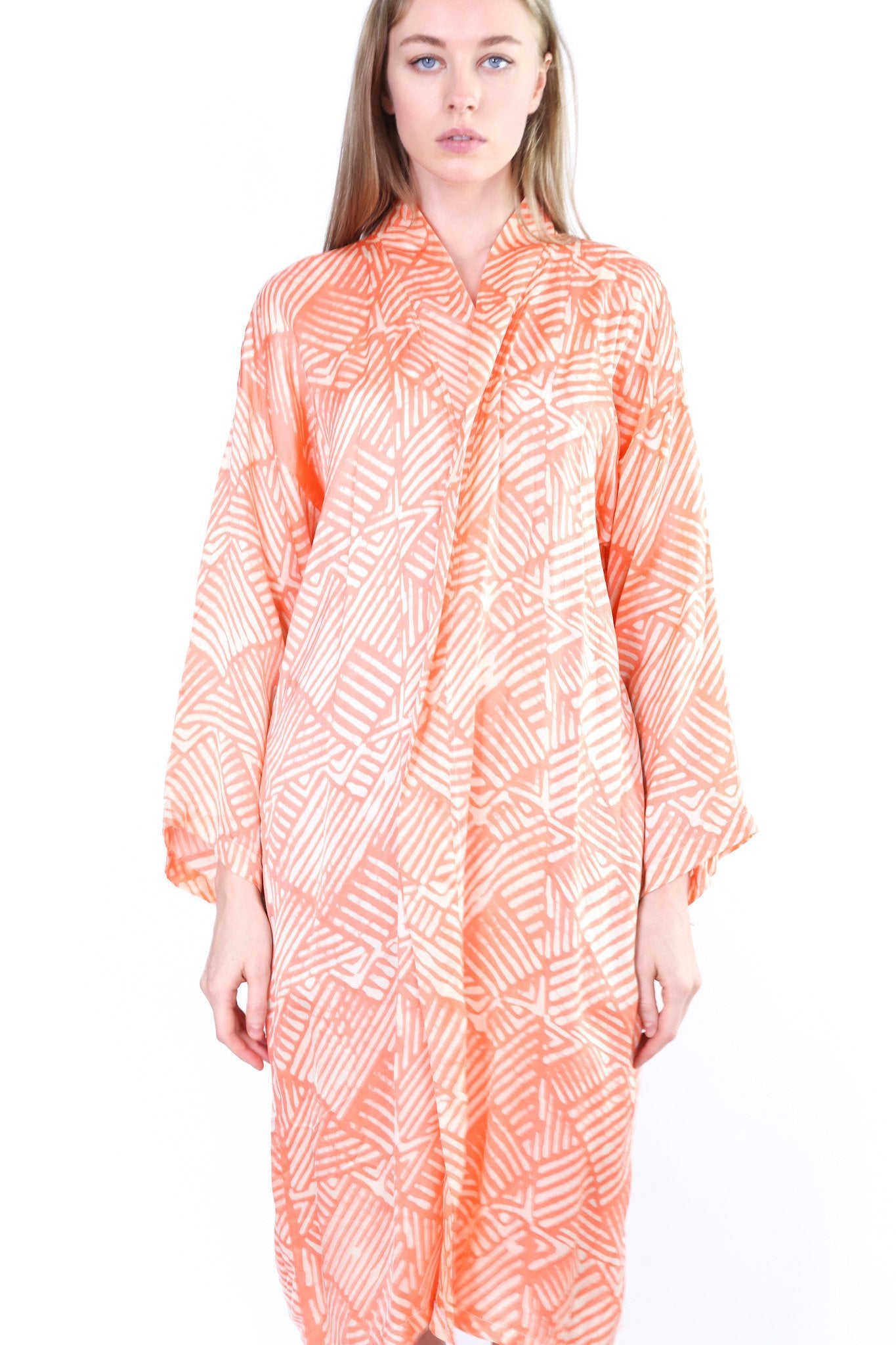 ORANGE SILK KIMONO KAFTAN CHIHIRO - MOMO NEW YORK