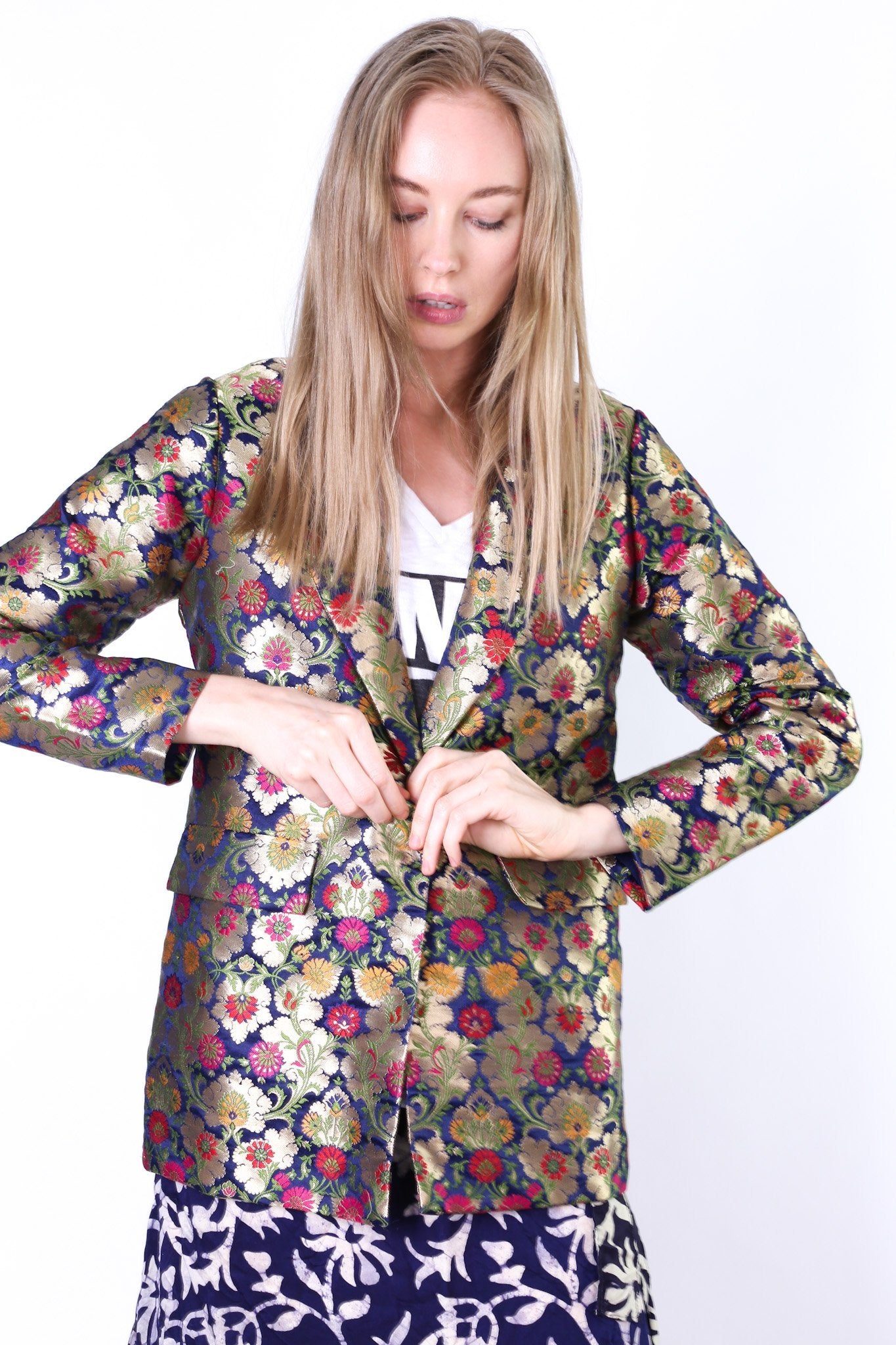 SILK BLAZER JACKET MAXINE MOMO NEW YORK