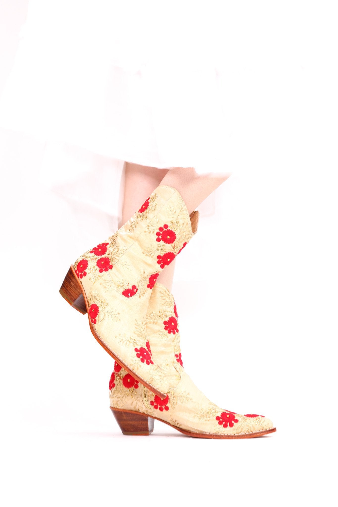 SILK EMBROIDERED BOOTS TENILLE MOMO NEW YORK