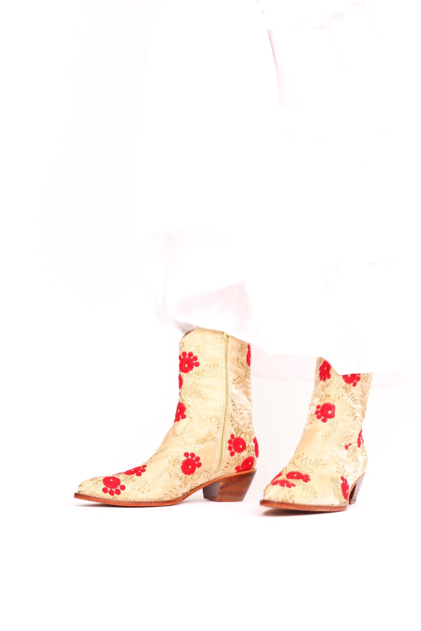 SILK EMBROIDERED BOOTS TENILLE MOMO NEW YORK