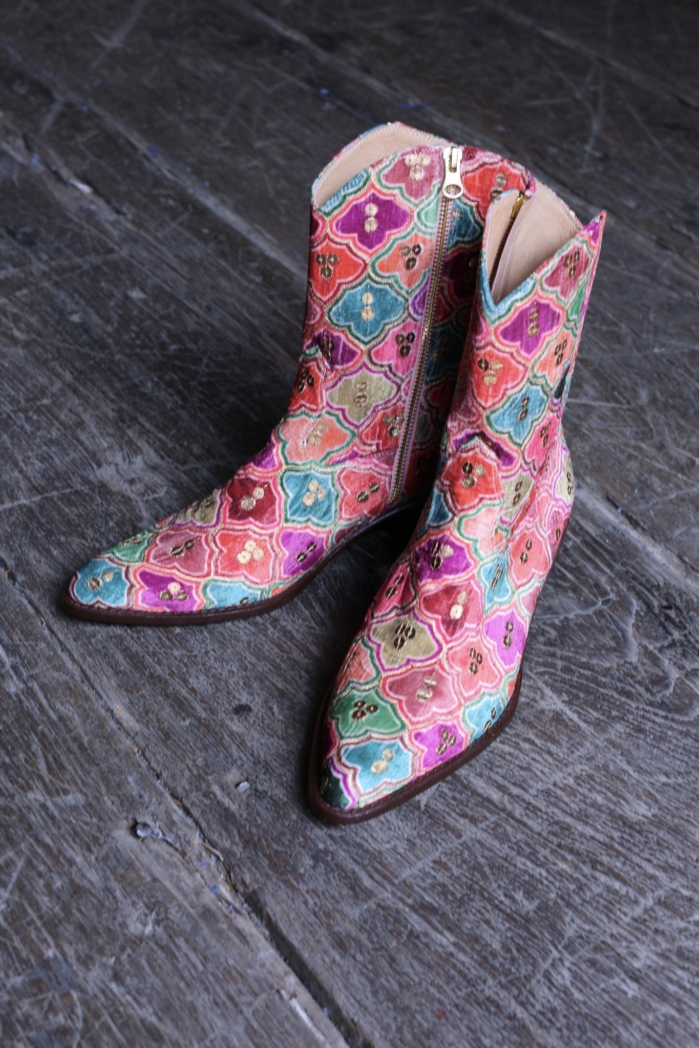 VELVET EMBROIDERED SEQUINS BOOTS SILUNA MOMO NEW YORK