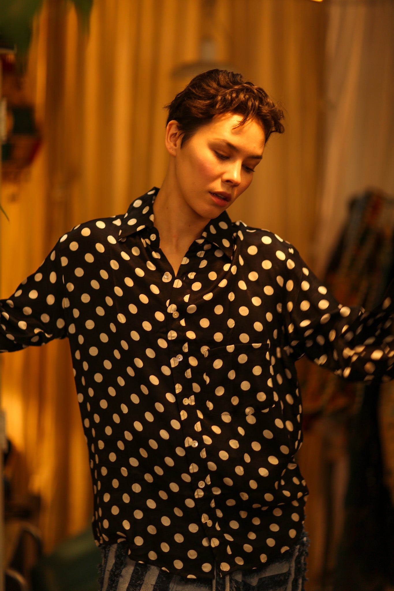 BOYFRIEND SHIRT BILLIE BLACK AND WHITE