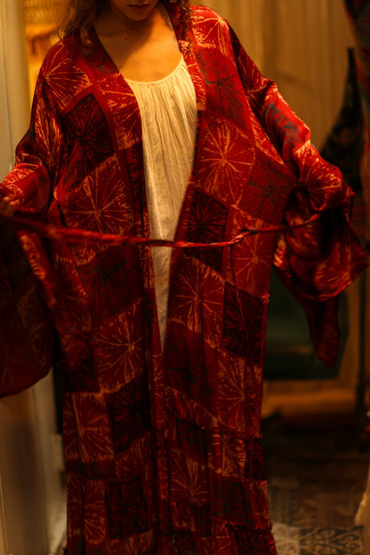 PINA SILK KIMONO ANANAS RED