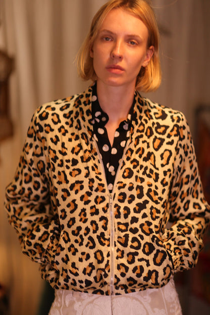 SILK BOMBER JACKET ANCHA LEO PRINT
