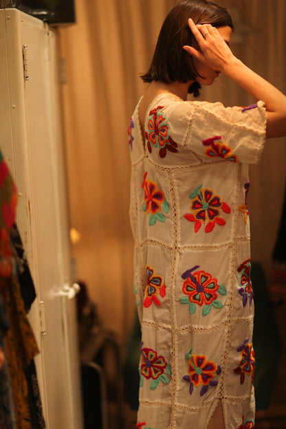 JOSIN EMBROIDERED FLOWER DRESS