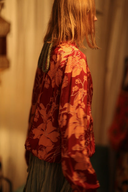 ANCHA SILK BOMBER JACKET RED JUNGLE - MOMO STUDIO BERLIN - Berlin Concept Store - sustainable & ethical fashion