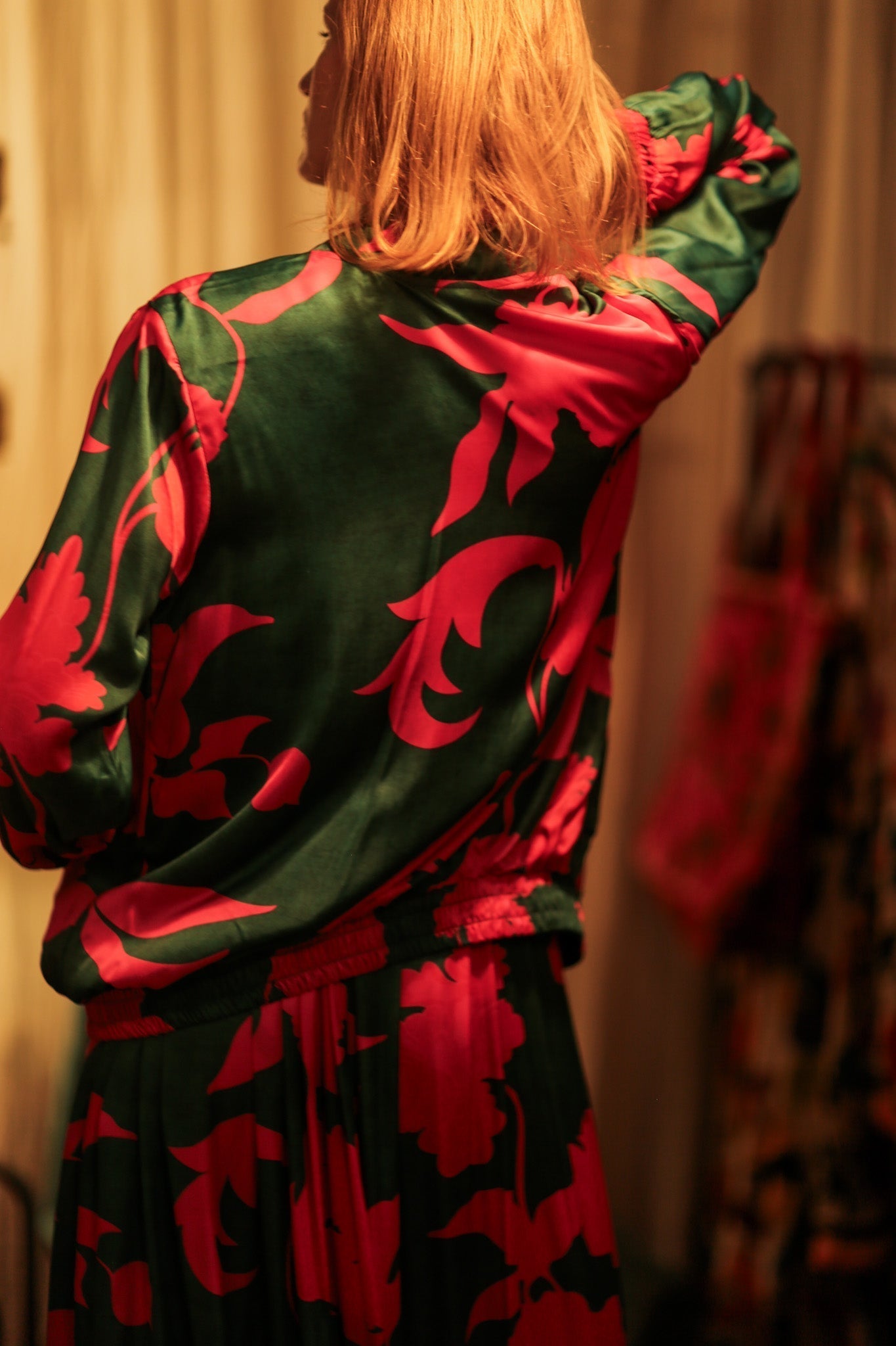 ANCHA SILK BOMBER PINK VINES - MOMO STUDIO BERLIN - Berlin Concept Store - sustainable & ethical fashion