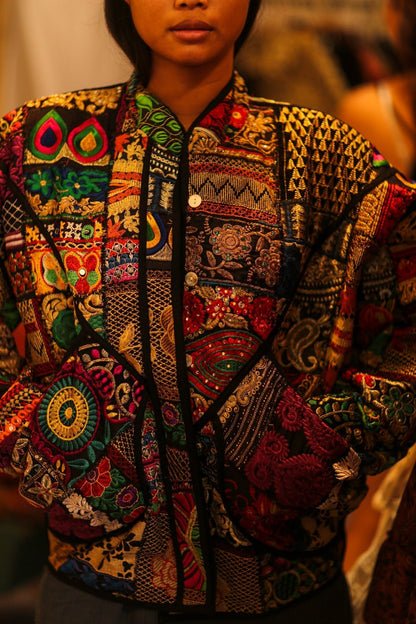 BLACK PATCHWORK JACKET FRINA - MOMO STUDIO BERLIN - Berlin Concept Store - sustainable & ethical fashion