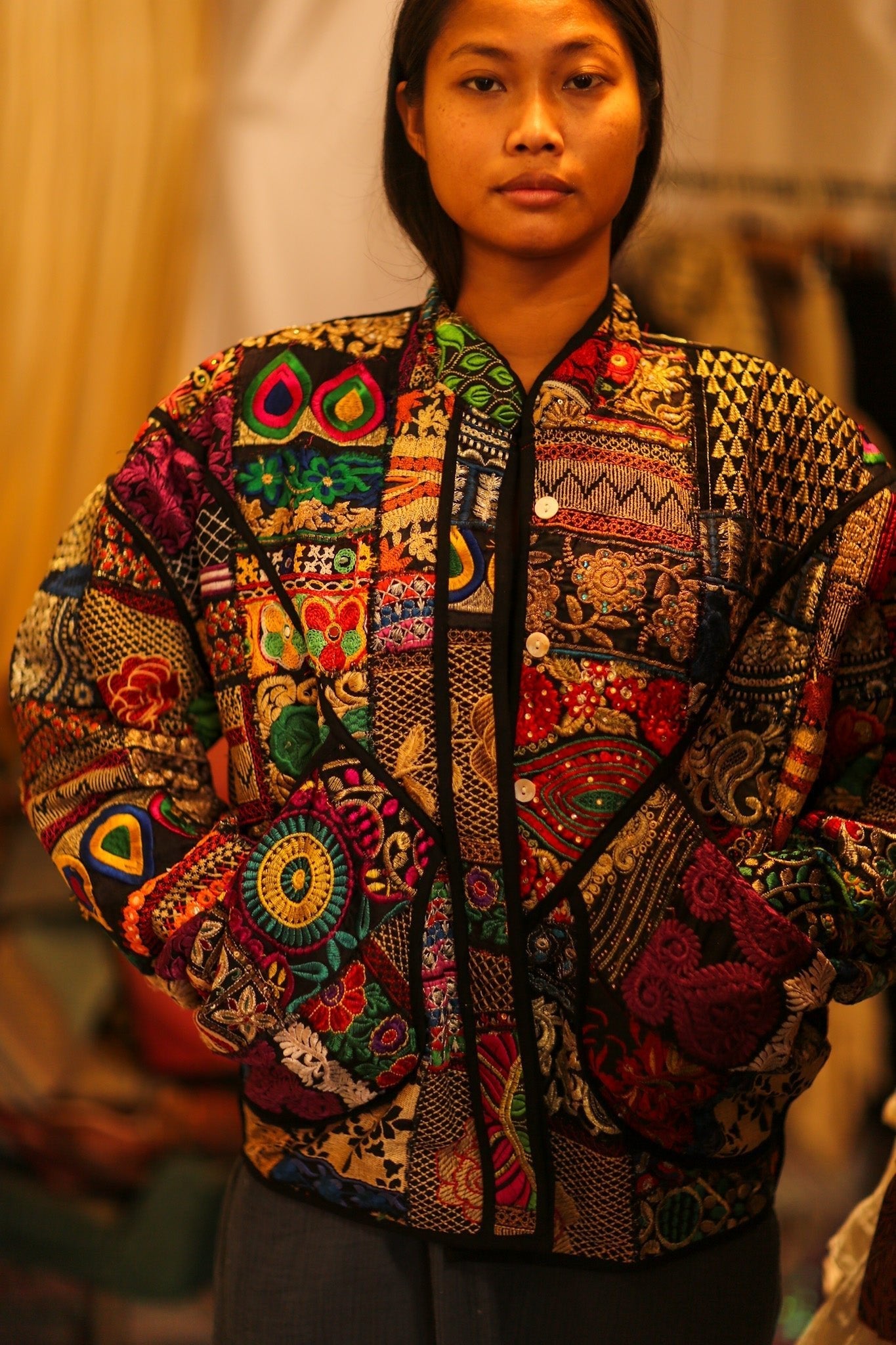 BLACK PATCHWORK JACKET FRINA - MOMO STUDIO BERLIN - Berlin Concept Store - sustainable & ethical fashion