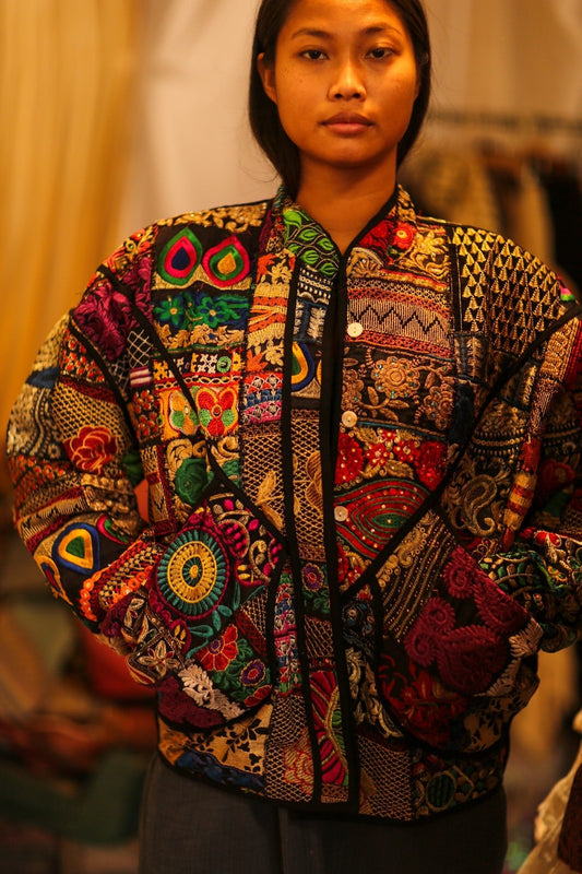 BLACK PATCHWORK JACKET FRINA - MOMO STUDIO BERLIN - Berlin Concept Store - sustainable & ethical fashion