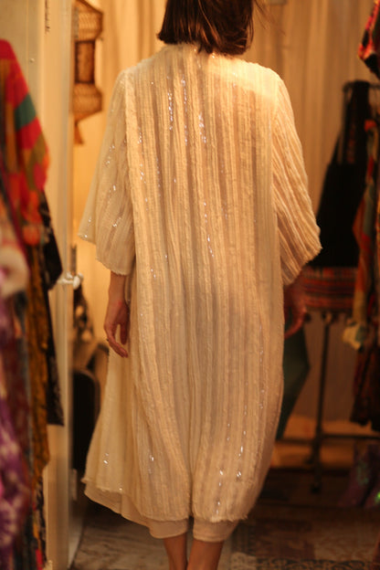 CREAM FRILL SEQUIN EMBROIDERED ISAI - MOMO STUDIO BERLIN - Berlin Concept Store - sustainable & ethical fashion