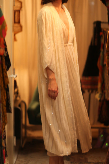 CREAM FRILL SEQUIN EMBROIDERED ISAI - MOMO STUDIO BERLIN - Berlin Concept Store - sustainable & ethical fashion