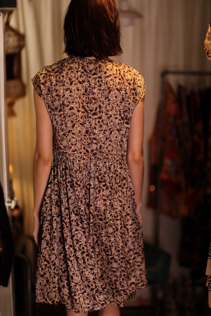 EDITH SILK DRESS GREY FLORAL - MOMO STUDIO BERLIN - Berlin Concept Store - sustainable & ethical fashion