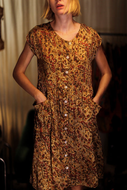 EDITH SILK DRESS MARIPOSA YELLOW - MOMO STUDIO BERLIN - Berlin Concept Store - sustainable & ethical fashion