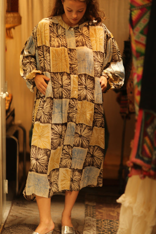 ELIZABETH SILK DRESS ANANAS PASTEL - MOMO STUDIO BERLIN - Berlin Concept Store - sustainable & ethical fashion