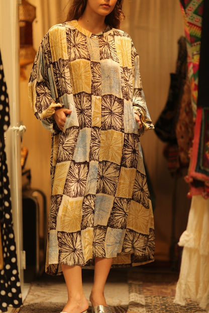 ELIZABETH SILK DRESS ANANAS PASTEL - MOMO STUDIO BERLIN - Berlin Concept Store - sustainable & ethical fashion