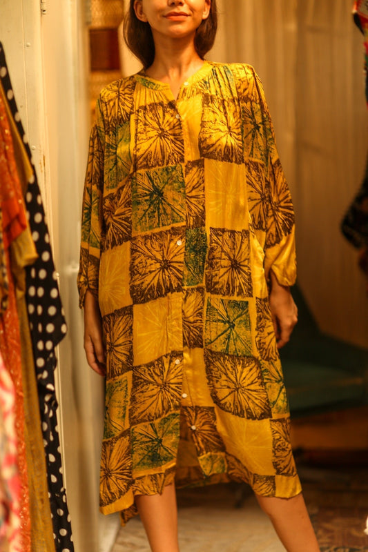 ELIZABETH SILK DRESS ANANAS YELLOW - MOMO STUDIO BERLIN - Berlin Concept Store - sustainable & ethical fashion