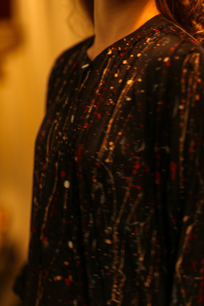 ELIZABETH SILK DRESS BLACK POLLOCK - MOMO STUDIO BERLIN - Berlin Concept Store - sustainable & ethical fashion